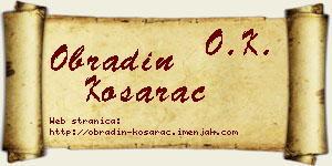 Obradin Košarac vizit kartica